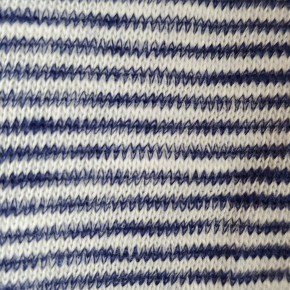 Crosby & Howard long sleeve men's blue and white striped button henley size Lg - Picture 4 of 8